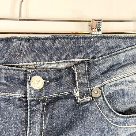 Seven7 Size 12 Jeans Boot Cut Flare‎ Mid Rise Blue Denim Womens Pants 449 - Picture 4 of 14